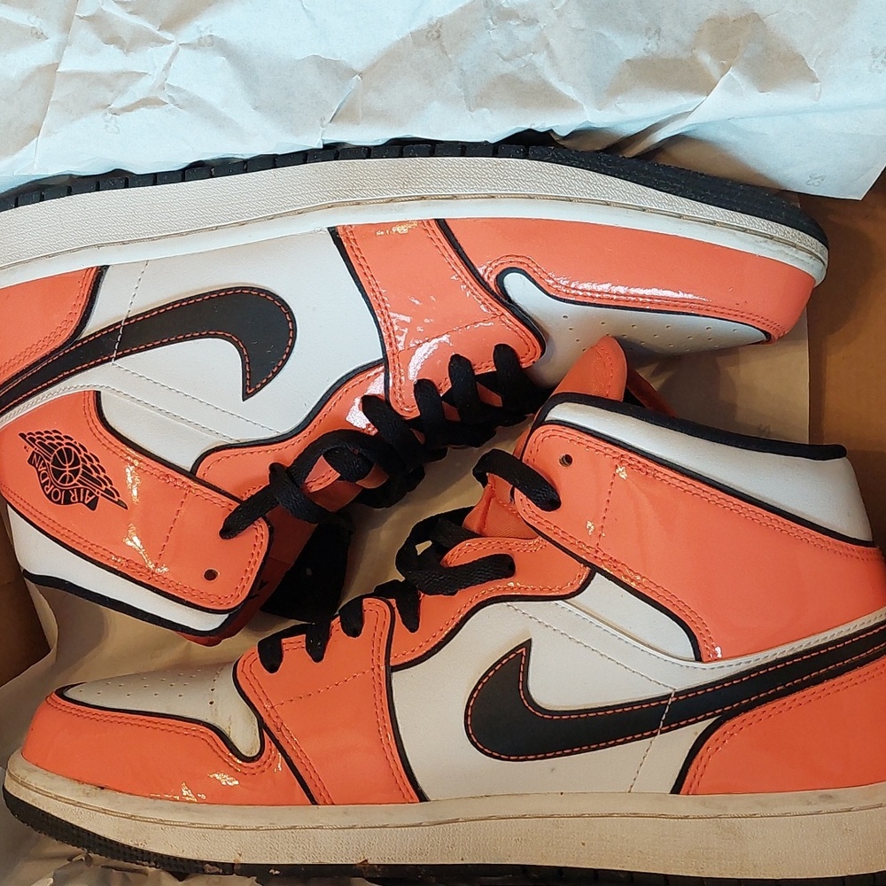 Nike Jordan 1 Mid Se Turf Orange/Black Men's 11